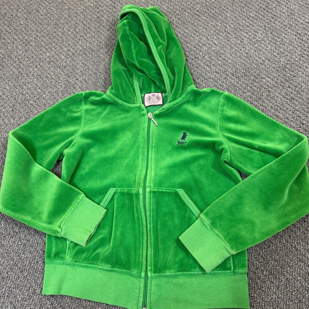 Juicy Couture Full Zip Sweatshirt Size 10 Green Long Sleeve